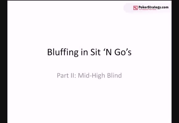 Bluffing in Sit & Goes 2 - Mid-Blind