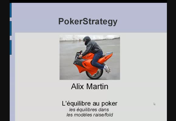 La notion d'équilibre au poker.