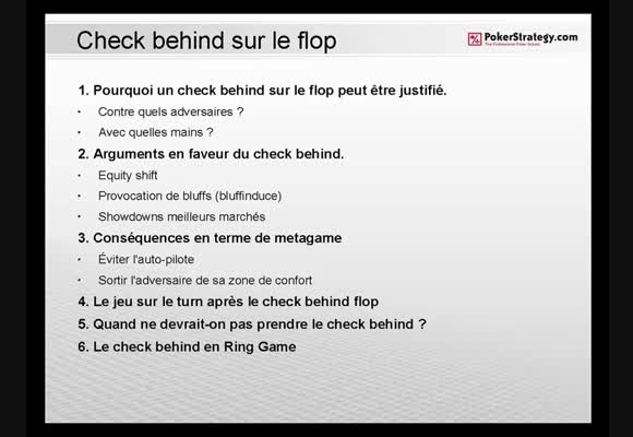 Check behind sur le flop 1/4