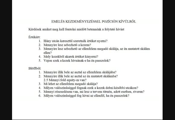 Játék pozíción kívül, kezdeményezéssel