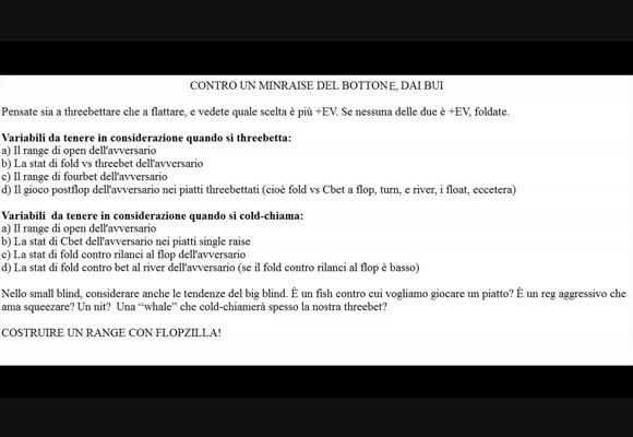 Difendere i bui contro un miniraise dal bottone