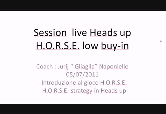 Sessione live - HU H.O.R.S.E. low buy-in