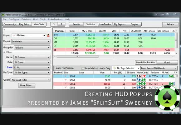 Guide to Pokertracker 4: HUD Profile Editor - Creating Popups