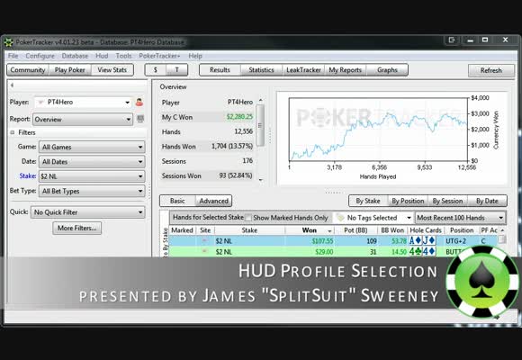 Guide to Pokertracker 4: HUD Profile Selection