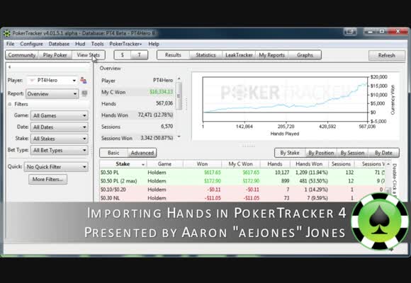 Pokertracker 4: Importing Hands and Playing Poker