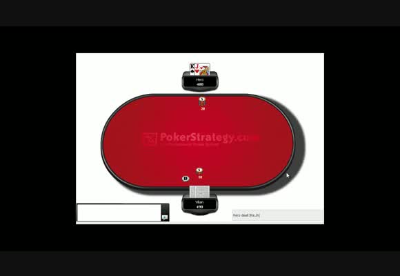 Игра с коротким стэком на постфлопе в SNG $15 HT HU