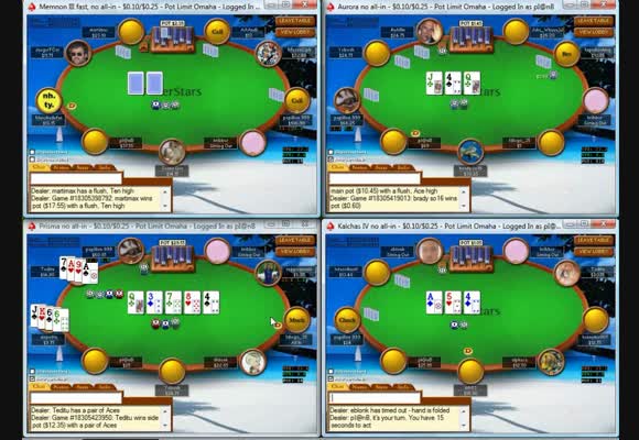 Pot Limit Omaha $25 Live Video
