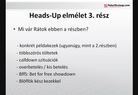 No Limit Heads-Up Elméleti videó 3. rész