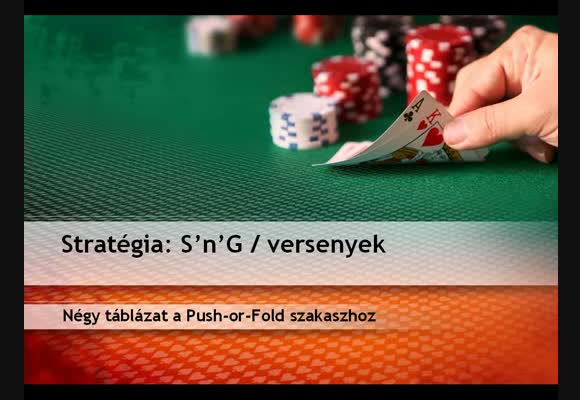 Négy alap táblázat a Push-or-Fold szakaszhoz