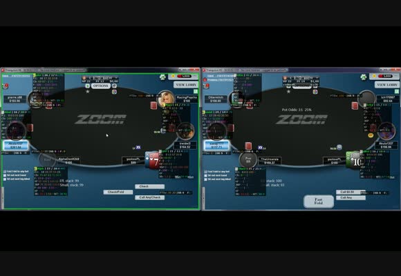 yac играет NL $100 Zoom SH