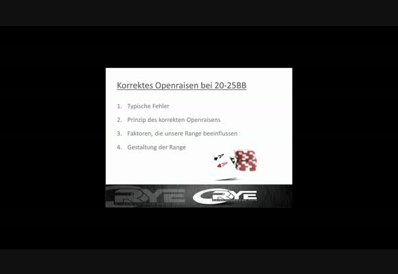Korrektest Openraisen bei 20-25bb
